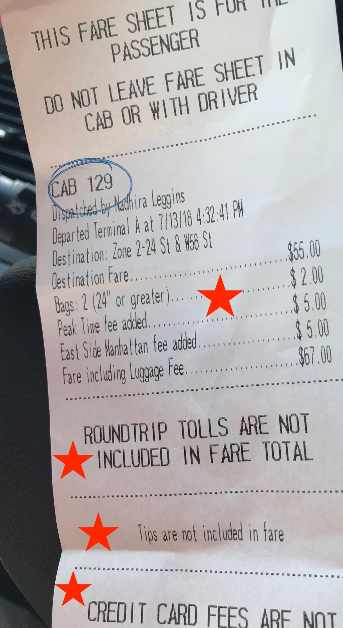 EWR Fees and Extra Charge Descriptions TaxiRideUsa